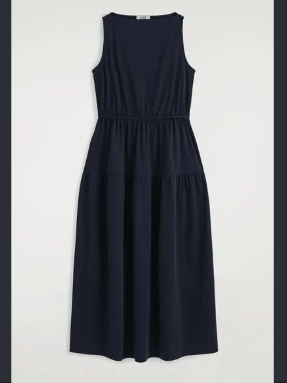 COS Boat-Neck Gathered Midi Dress